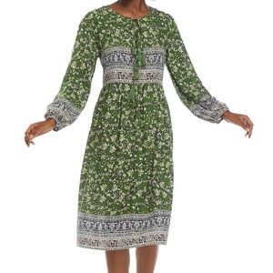 NWT Luxology Boho border midi dress.
